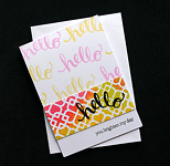 Bright Hello - Handcrafted (Blank) Card - dr16-0054